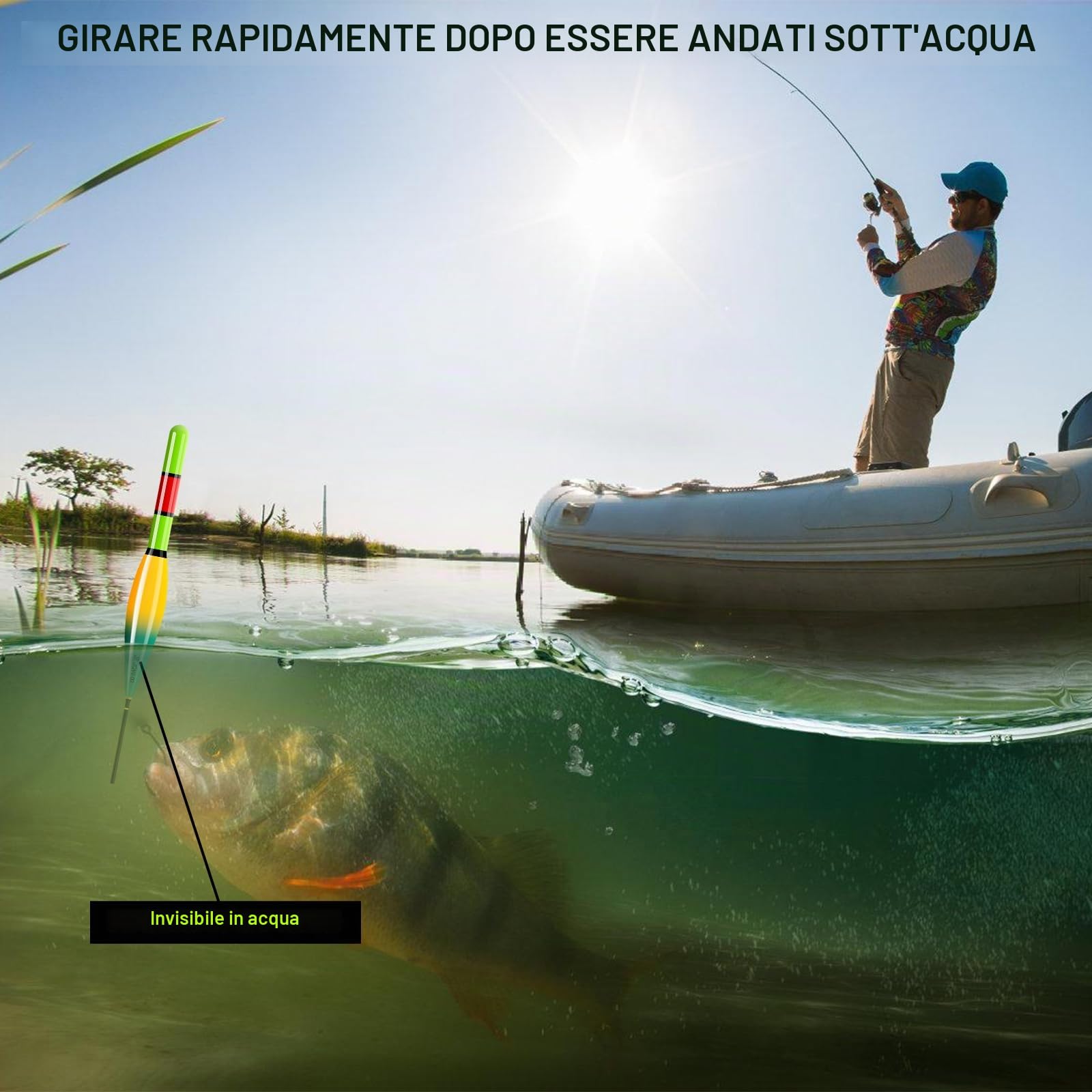 GAOUTO Set di 3 pose a LED, adatte per la pesca, con luci a LED, per la pesca intelligente, per lanci lunghi, accessori per pesca di alta qualità, galleggianti a LED, con batteria tipo CR425