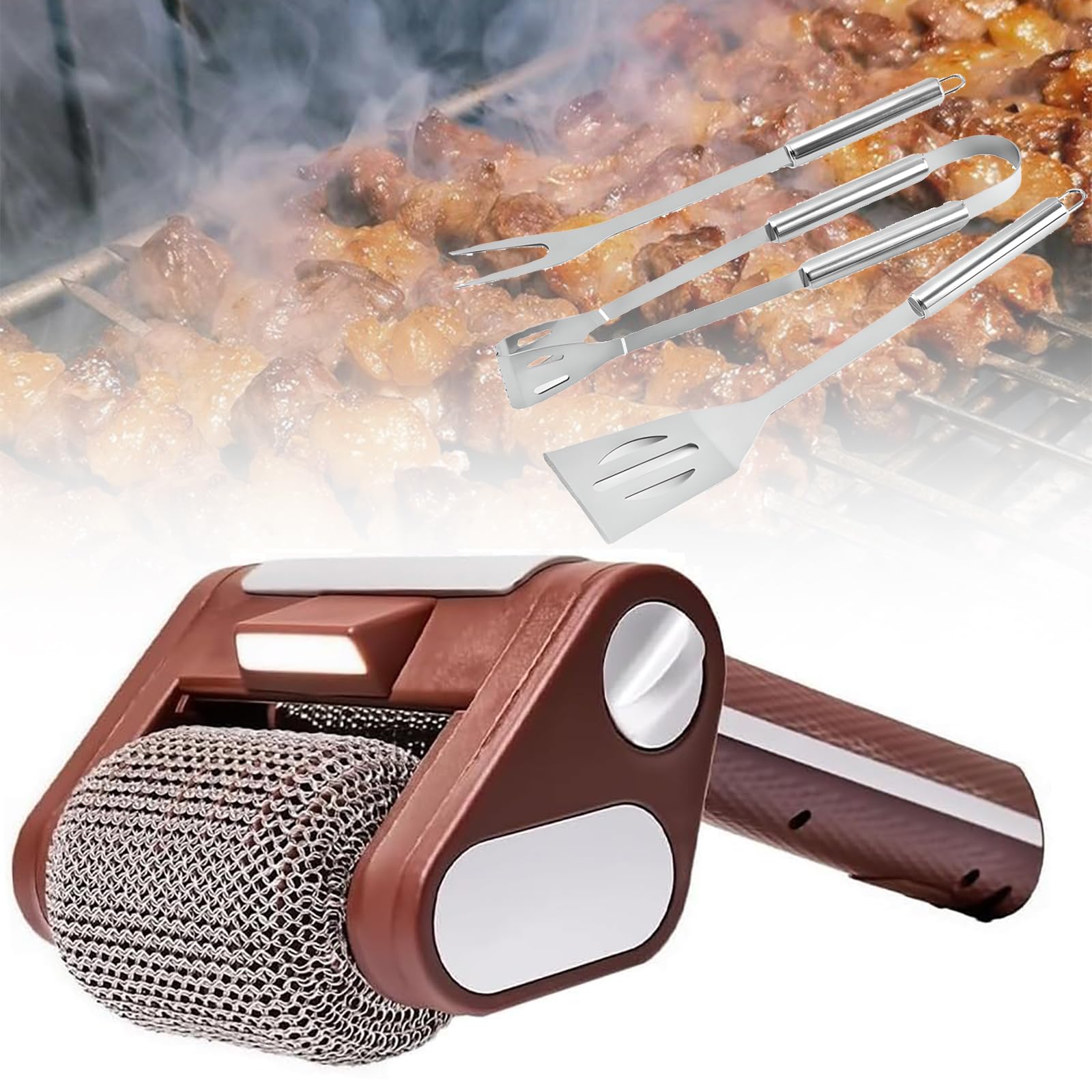 Brosse rotative sans poils pour entretien gril et nettoyage brosse électrique