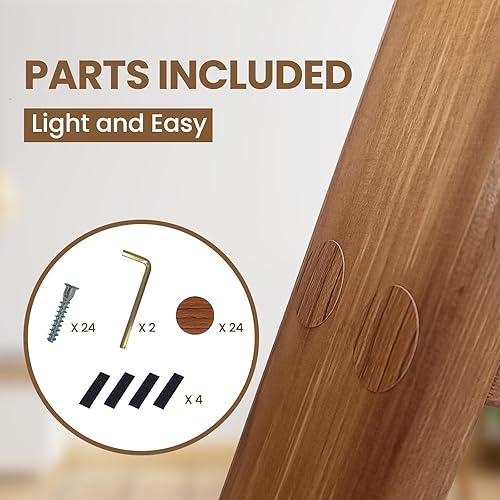 Miniatura 102 de Escalera para mantas, soporte de edredón de madera de 6 niveles, estante decorativo para escalera, estante inclinado, estante de almacenamiento