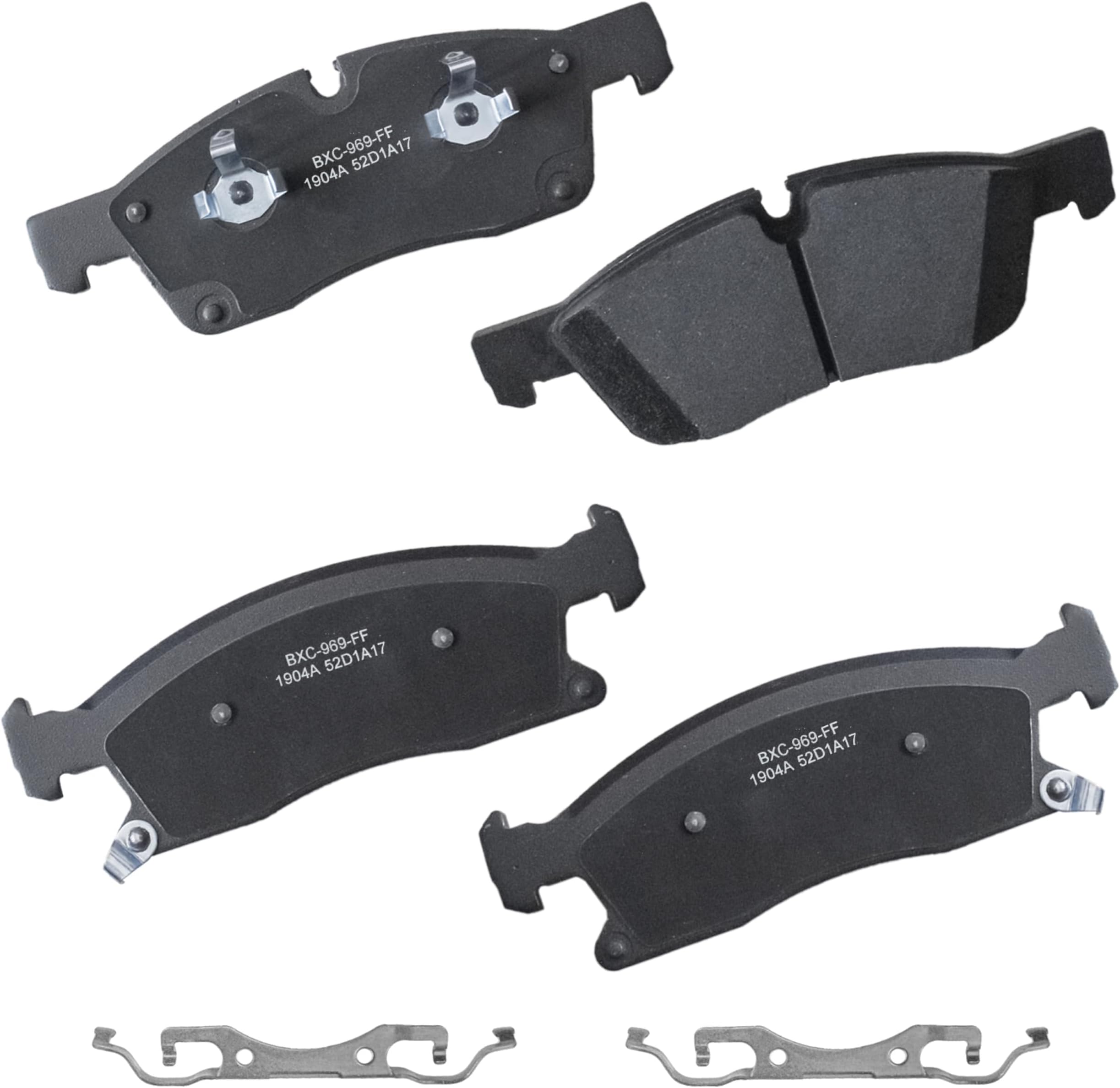 Bendix Premium SBC1904A Ceramic Front Brake Pads for Dodge Durango 2021-2017, Jeep Grand Cherokee 2013, Grand Cherokee 2022-2017