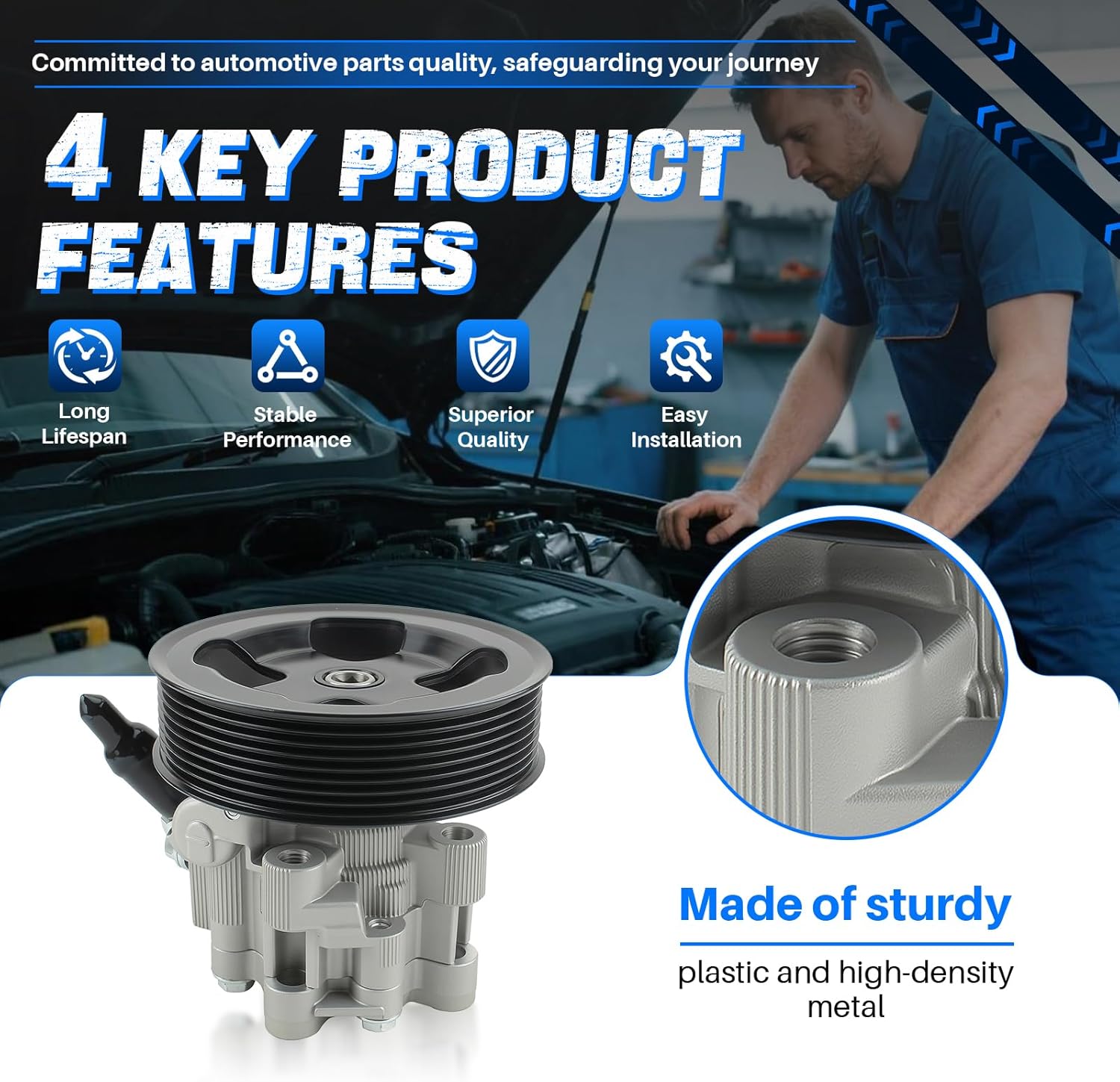 AUTOKAY Power Steering Pump Compatible with Toyota Tundra 2007-2018 443100C090 215486