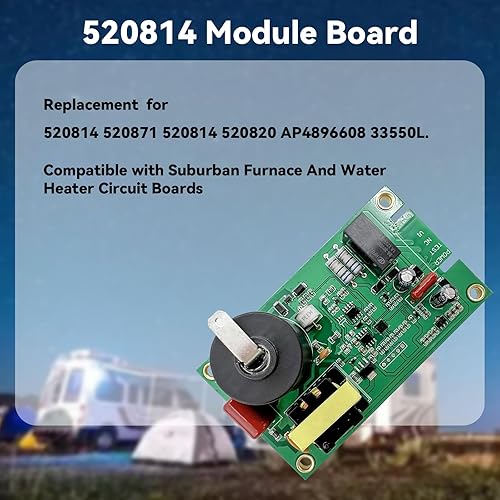 Miniatura 3 de 520814 Placa de control de calentador de agua compatible con horno suburbano, placa de módulo de CC de 12 voltios, repuesto para 520814 520871