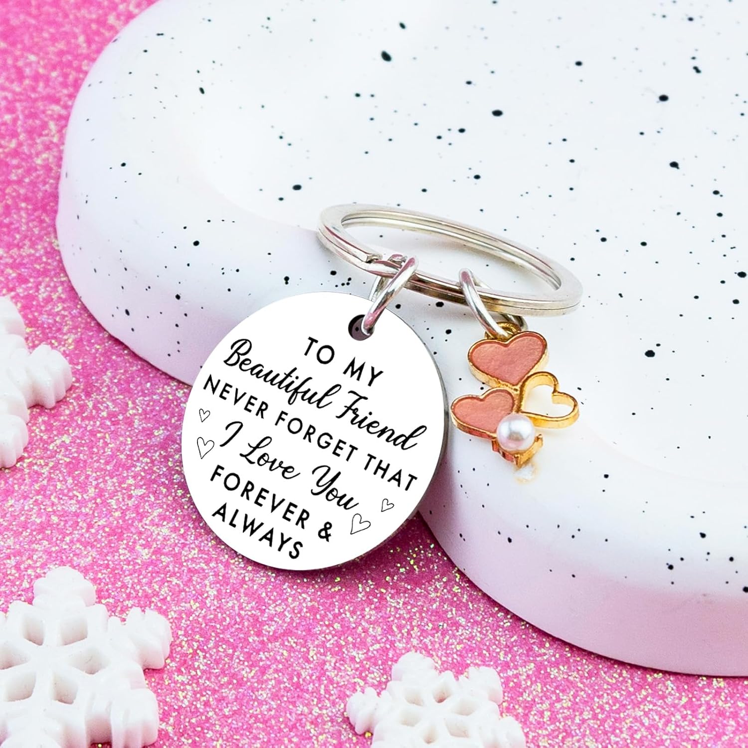 Valentines Day Gifts for Friends Best Friend Keychain Best Friend Birthday Gifts for Women Sister Bestie Friendship Keychain for BFF Gifts Ideas - Image 3