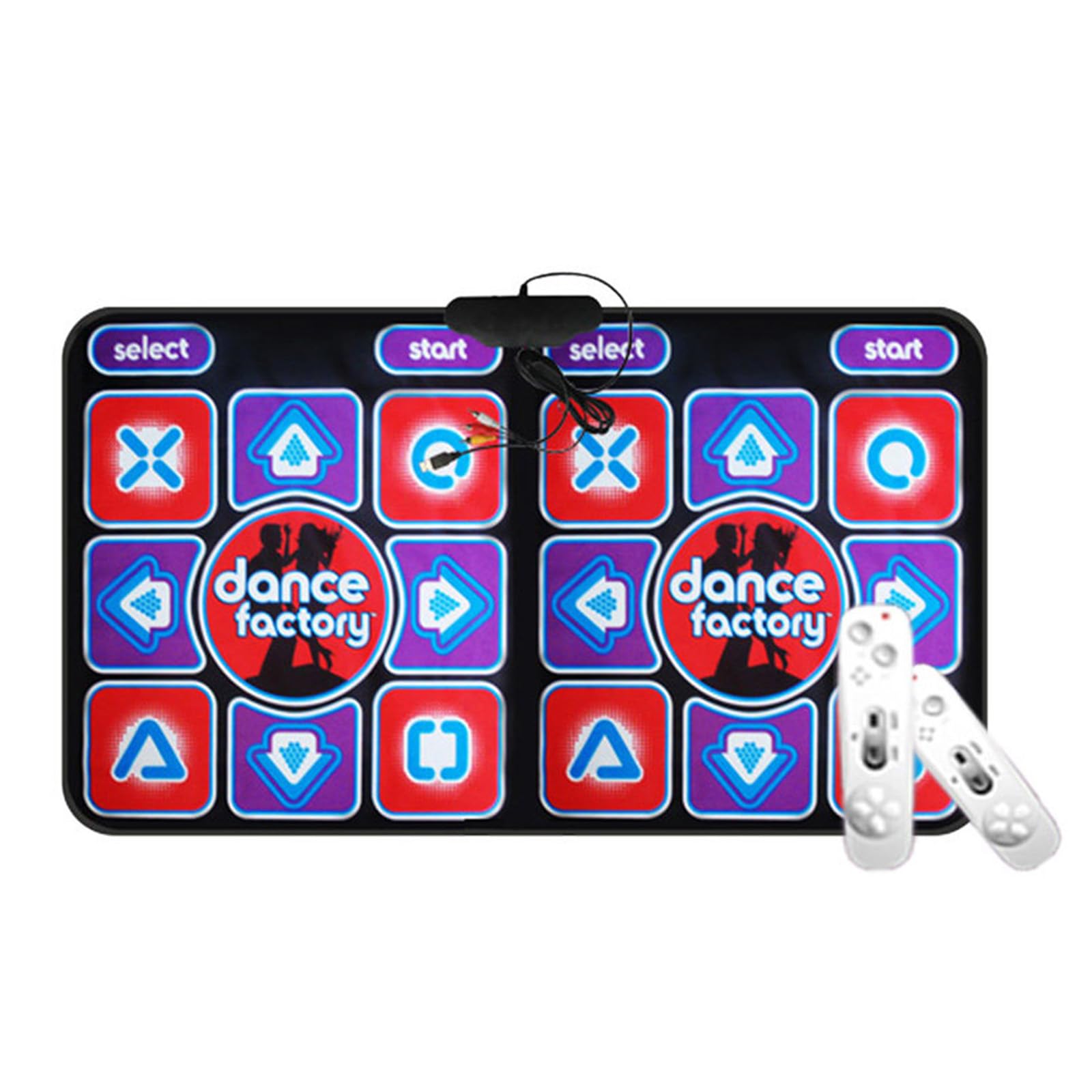 BYYLECL Tapete de baile doble para niños y adultos, tapete de baile con cable de doble usuario, juego antideslizante con 2 mandos a distancia para PC, 158 juegos para juego de alfombra, manta de