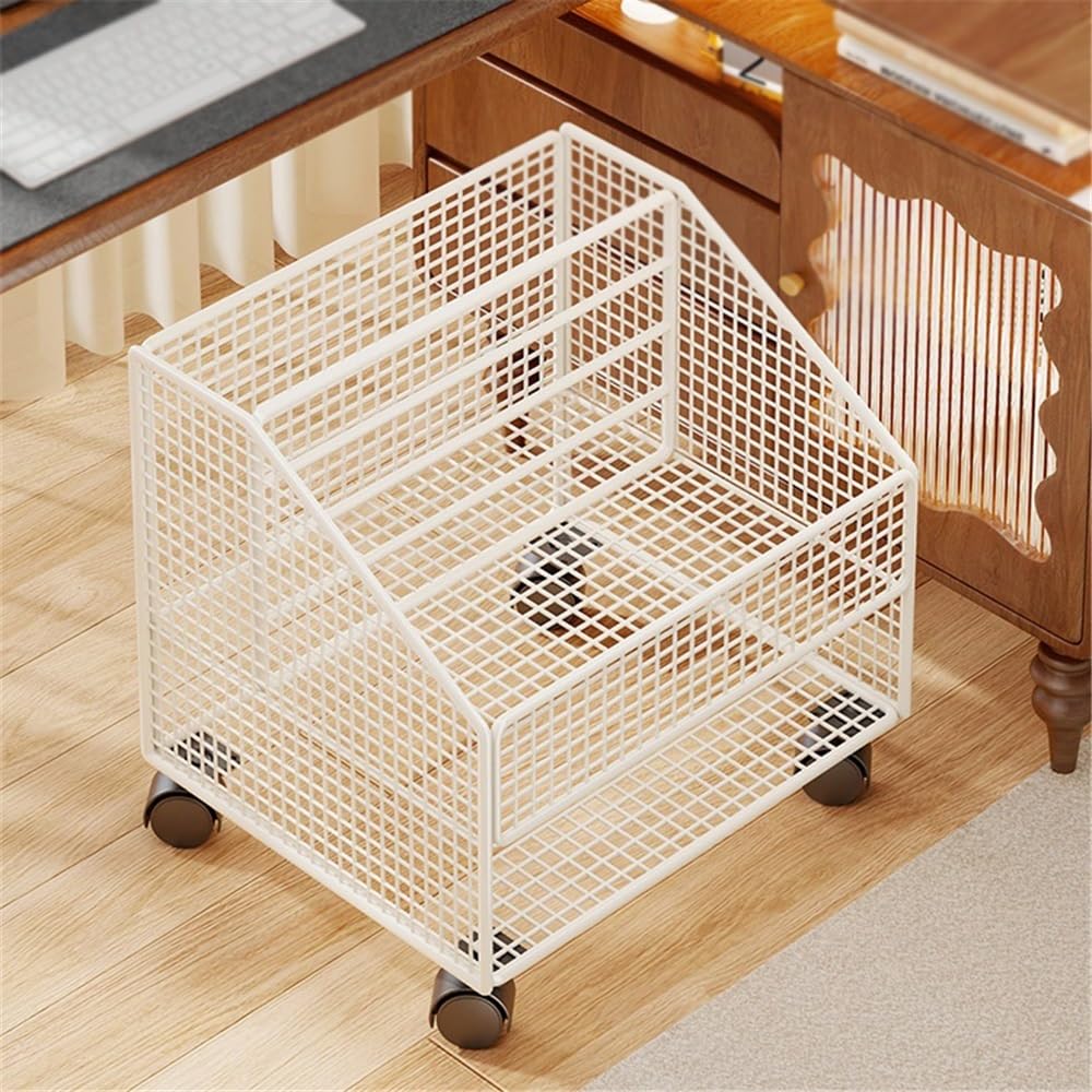 Supporto Torre for PC Mobile sotto scaffale da scrivania Supporto CPU in Metallo con Ruote piroettanti bloccabili Adatto for Ufficio Domestico sotto la scrivania(Bianco)