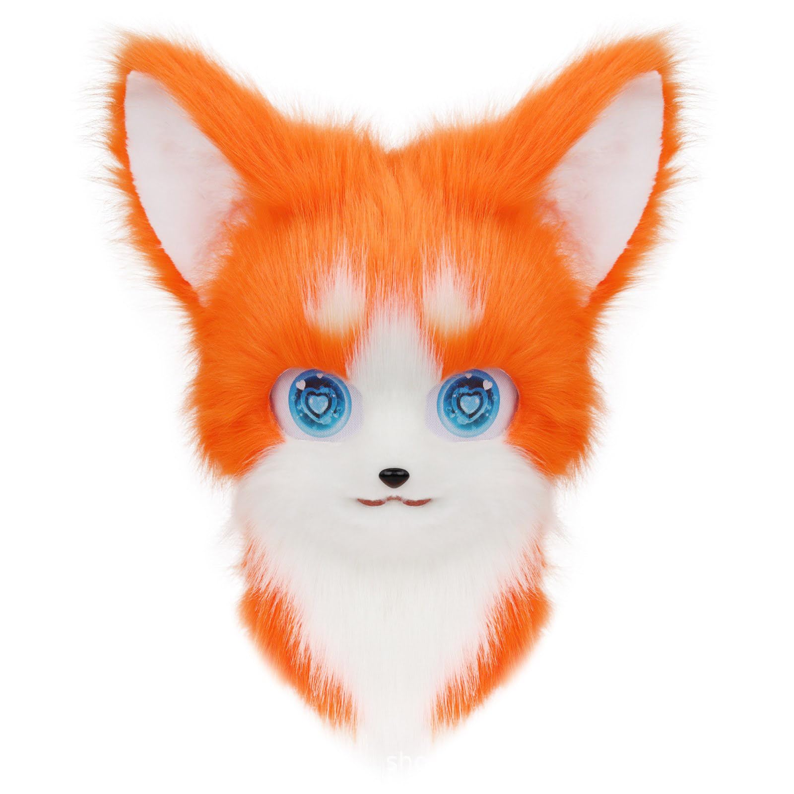 [Qsvbeeqj] Kigurumi peludo con cabeza de animal de piel sintética sombrero de zorro de gato de peluche para fiesta de Halloween accesorios de disfraz de disfraces de disfraces de Halloween