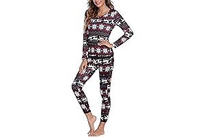 Ekouaer Women's Thermal Base Layer Pajamas Long Johns Lightweight and Ultra-Soft Essential Thermal Set