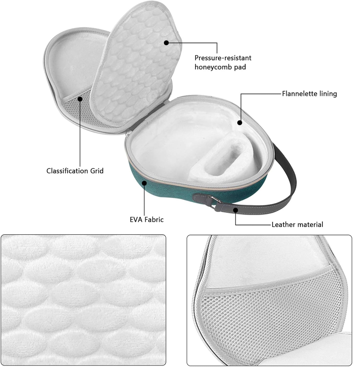 50% Off Discount MASiKEN Carrying case for AirPods Max Headphones,with Silicone Earpads Cover, Portable Protective Hard-Shell Travel case with a partition, Scratch-Resistant,AirPod Max Ear Pads Skin (Lake Blue)