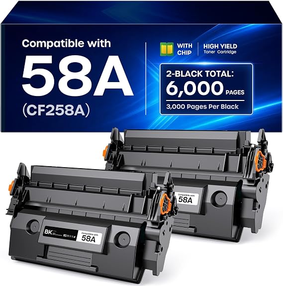 58A CF258A Toner Cartridge Black Compatible For HP 58A CF258A 58X With Chip