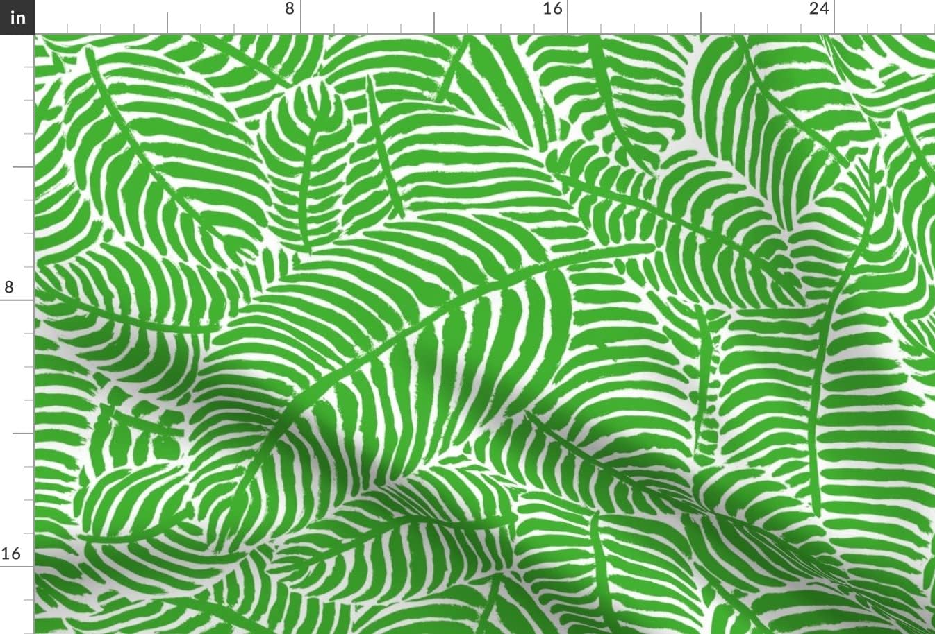 Spoonflower Fabric - Palm Trees West Beach South Florida Green White Summer Tropical Printed on Upholstery Velvet Fabric Fat Quarter - Upholstery Home Decor Bottomweight Apparel