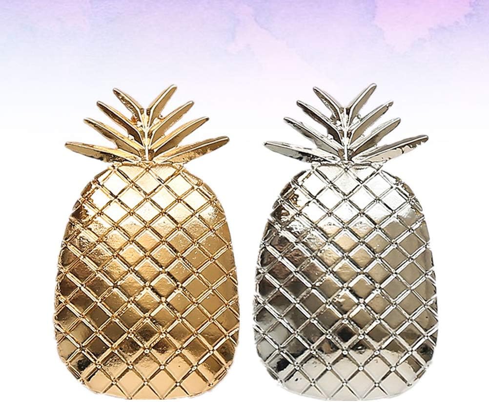 PRETYZOOM 2pcs Fashion Hair Pins Pineapple Shape Women Lady Girls Hair Clips Alloy Hair Barrettes Hair Accessories Decorations (Golden+Silver) for Hawaiian Party Supplies - Image 5