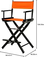 Vista 396 de Casual Home - Silla de director de 30 in, marco blanco, con lona color blanco, altura de barra