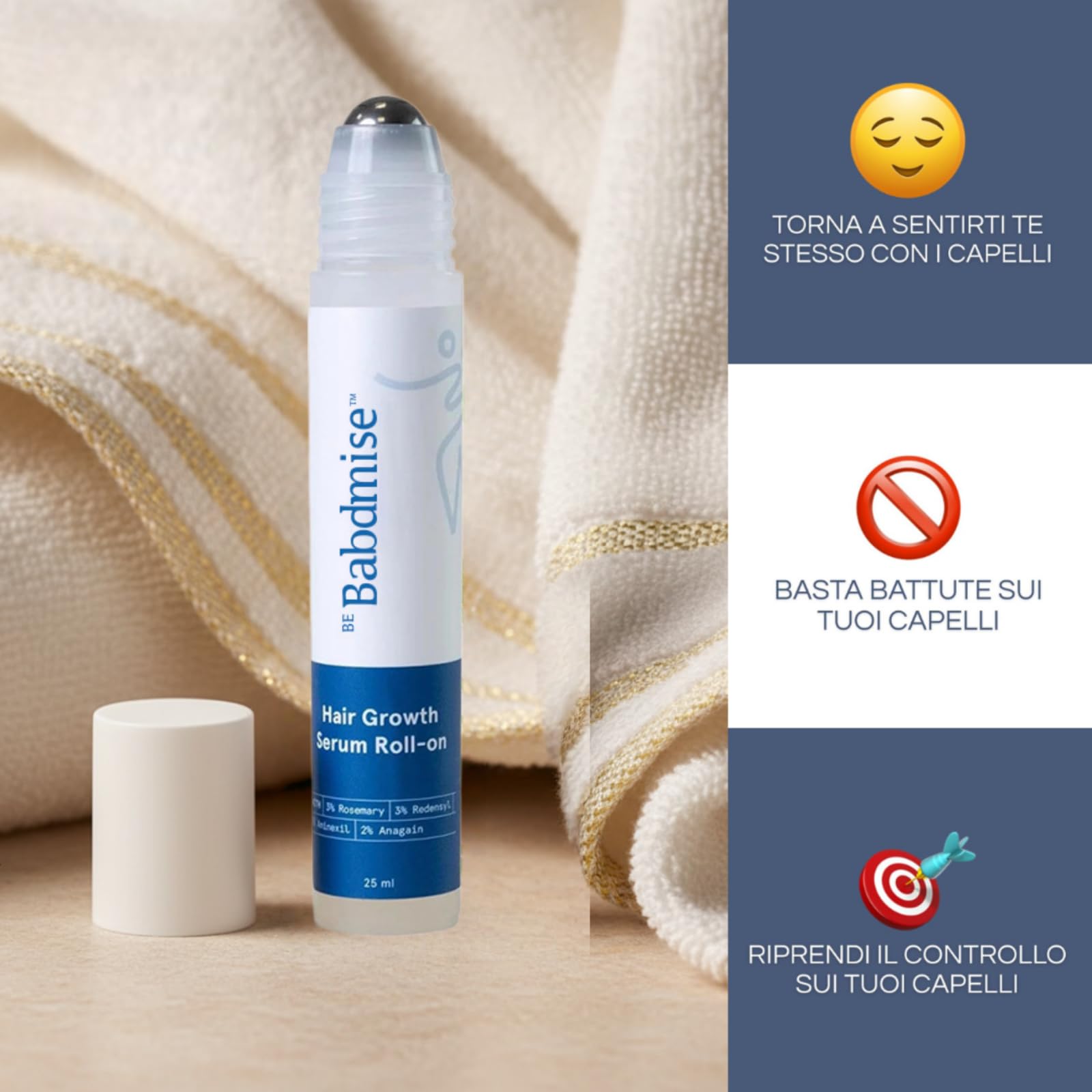 Depura - Siero Rigenerante per Capelli，Siero per Capelli Roll On al Rosmarino, Anti-Caduta e Crescita Capillare, Nutre Cuoio Capelluto e Rafforza Radici