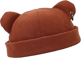 Sombrero ajustable suave sin ala con orejas de oso para actividades al aire libre, resistente al viento, invierno, viajes, todo a juego, Hiphop, resistente al viento, rojo ladrillo