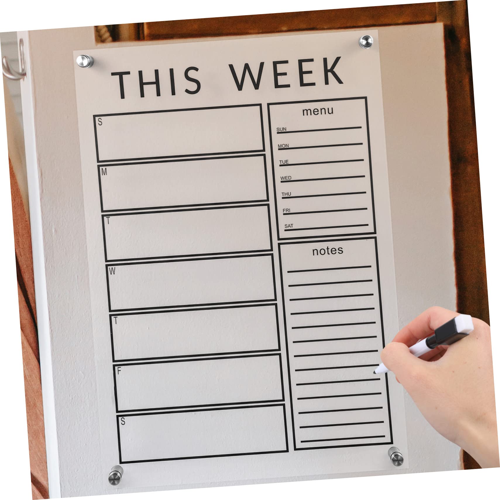 Acryl Memotafel Abwischbar Transparente Wochenplanungstafel | 1 Satz, Einfache Reinigung, Tragbar für Reisen, Schule und Schreibtischdekoration
