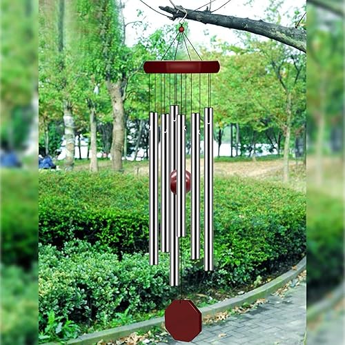 Miniatura 6 de Paquete de 2 campanillas de viento conmemorativas de Pgzsy para exteriores, tono profundo grande, elegante campanilla de viento personalizada con 6