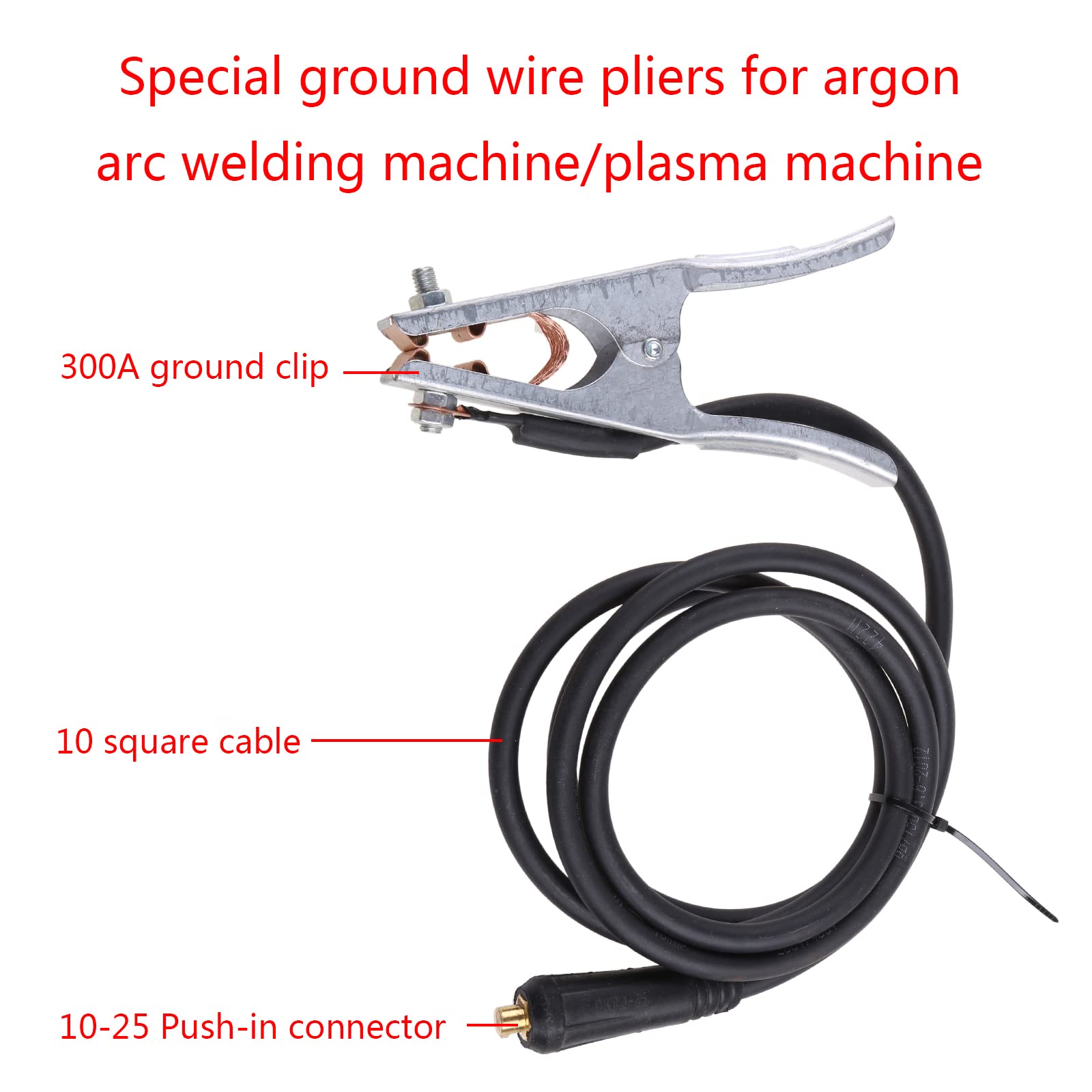 200-Amp Welder Holder Stick Rod Plier Clamp For Machine For W/ 2 Meter Long C