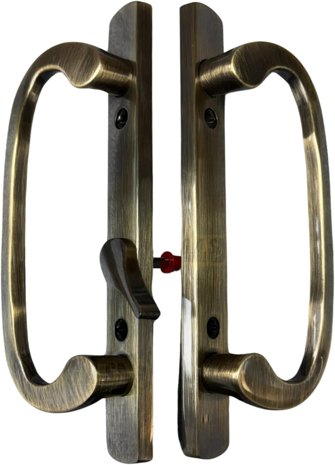 8.5" Legacy Sliding Patio Door Handle Set – Non-Keyed, Offset Latch – Chrome Grey – Fits 3-15/16" Screw Hole Spacing, 1-1/4" to 2-1/4" Thick Doors – Sash Controls 2265 – Mortise Lock NOT Included