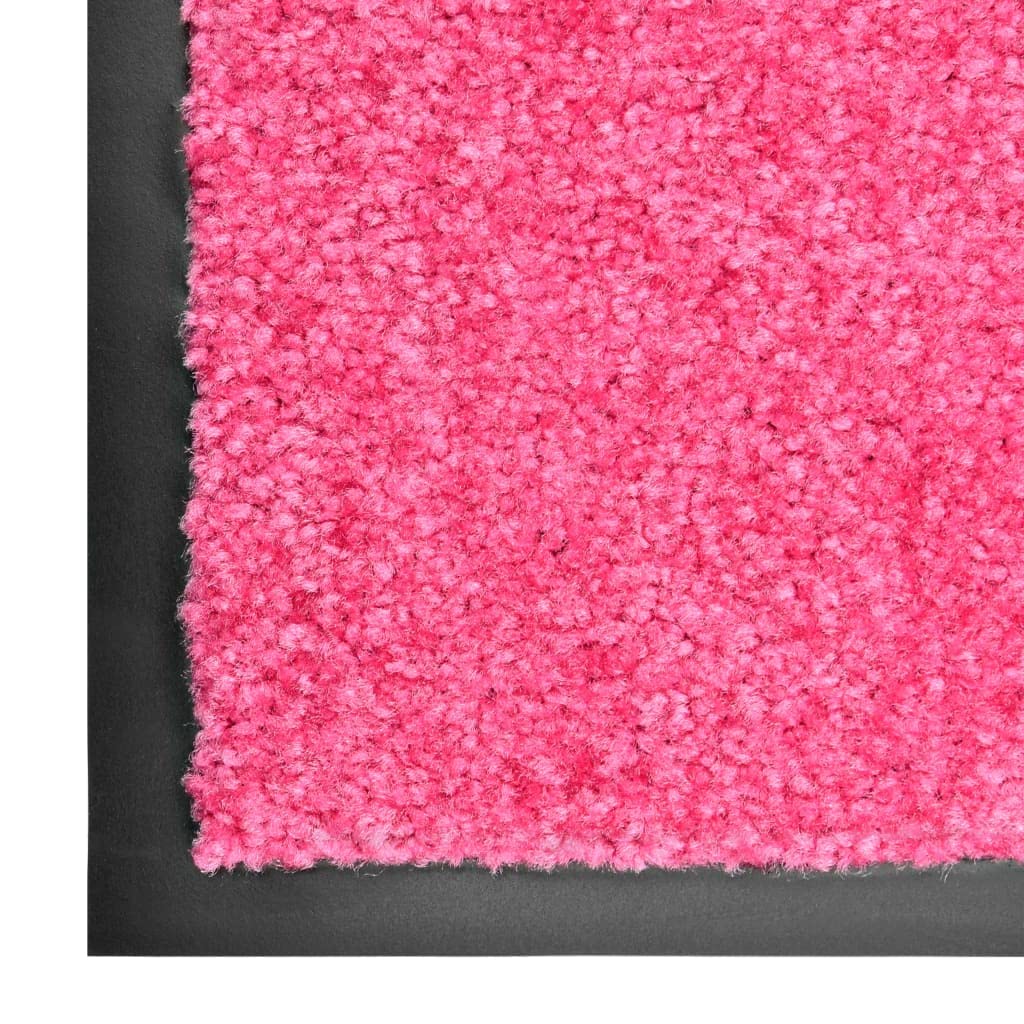 vidaXL Felpudo Lavable Gruesa Alfombra de Entrada Pasillo Exterior Interior Casa Puerta Estera de Bienvenida Antideslizante Rosa 60x180 cm