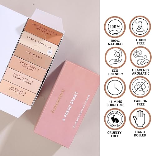 Miniatura 4 de Folkulture Conos de incienso de reflujo para cascada, juego de 6 conos de incienso en cascada perfumados  Sangre de dragón de lavanda Palo Santo y