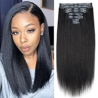 Vista 9 de Extensiones de cabello con clip de 12 pulgadas, rizado birmano, negro natural, extensiones de cabello con clip rizado birmano, cabello humano real