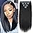 Mihugass Seamless PU Yaki Straight Clip in Hair Extensions Real Human Hair For Women Invisible Yaki Straight Clip ins (12inch,1B)