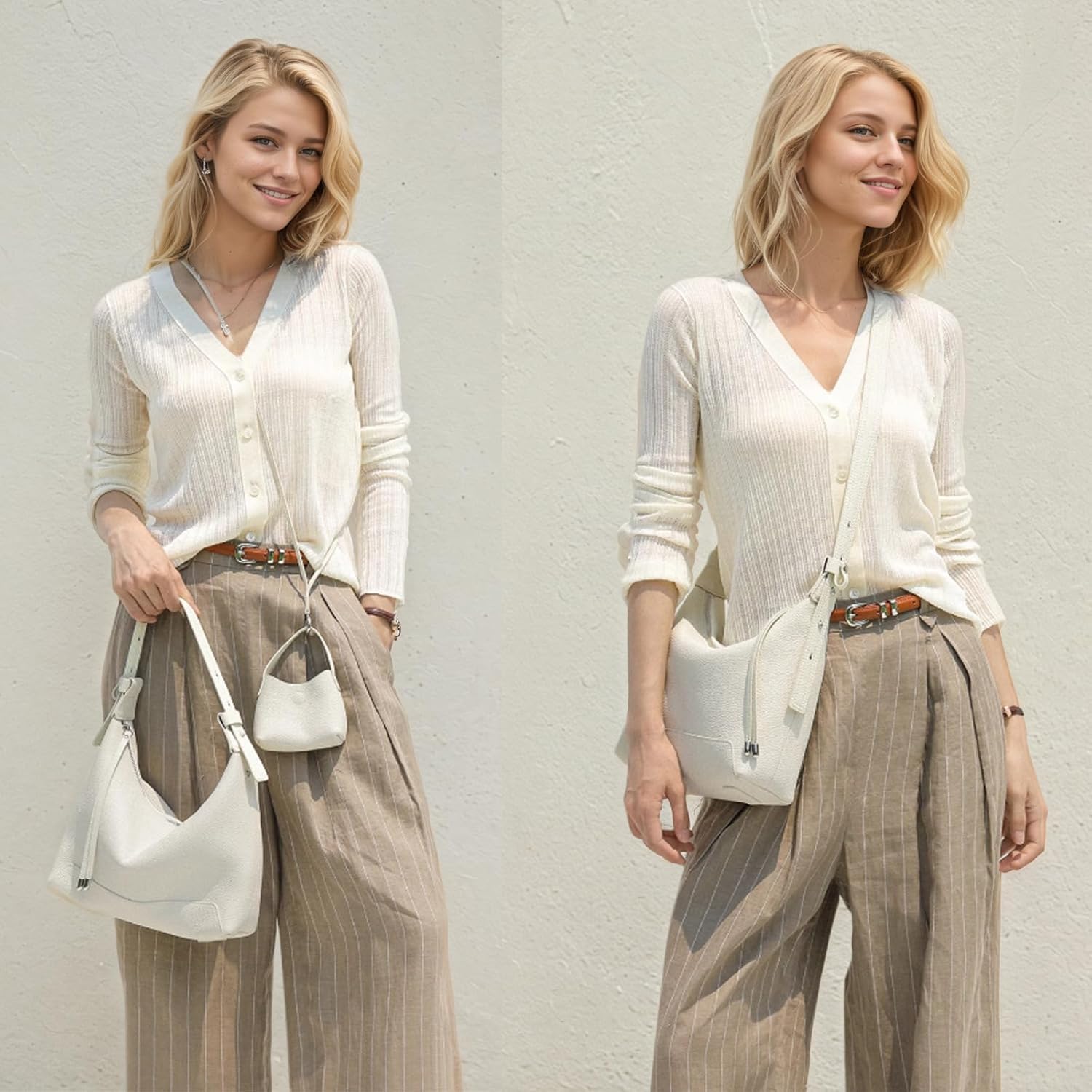 Genuine Leather crossbody Bag for Women, Slouchy crescent Hobo bag Purses shoulder bag with Adjustable Strap - Image 2