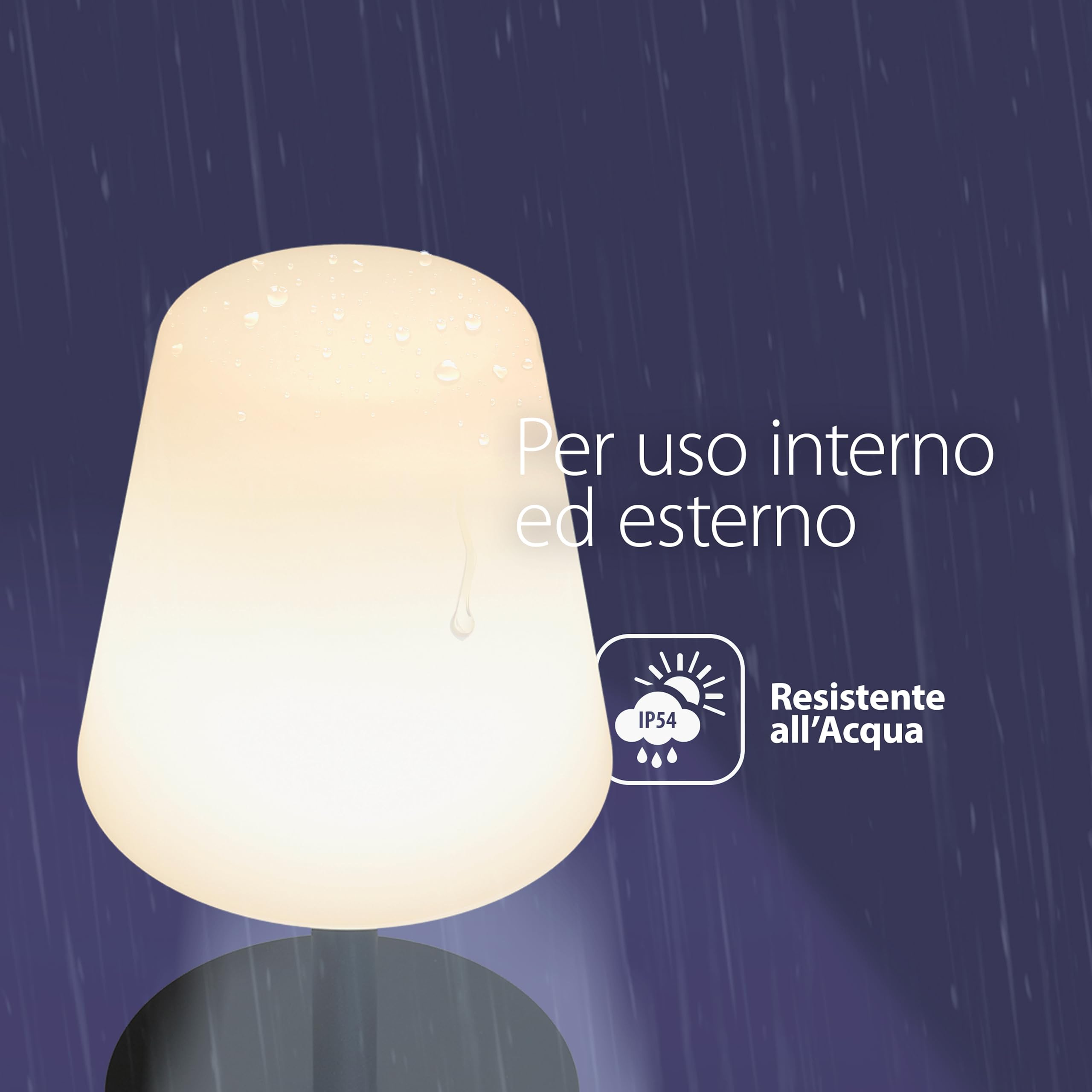 SECURIT - Lampada Da Tavolo LED Michelle - Per Caffè, Ristoranti, Bar, Hotel - Per Interni Ed Esterni - Senza Fili - Ricarica USB - Colore Bianco/Nero