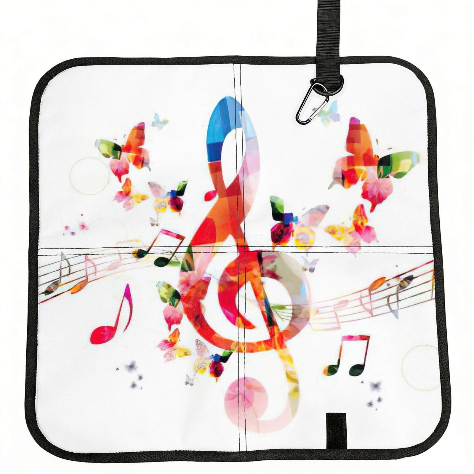 bghdfa Music Butterfly Print Outdoor Sitting Mat Waterproof Oxford Cloth Seat Cushion Folding Foam Camping Seat For Picnic
