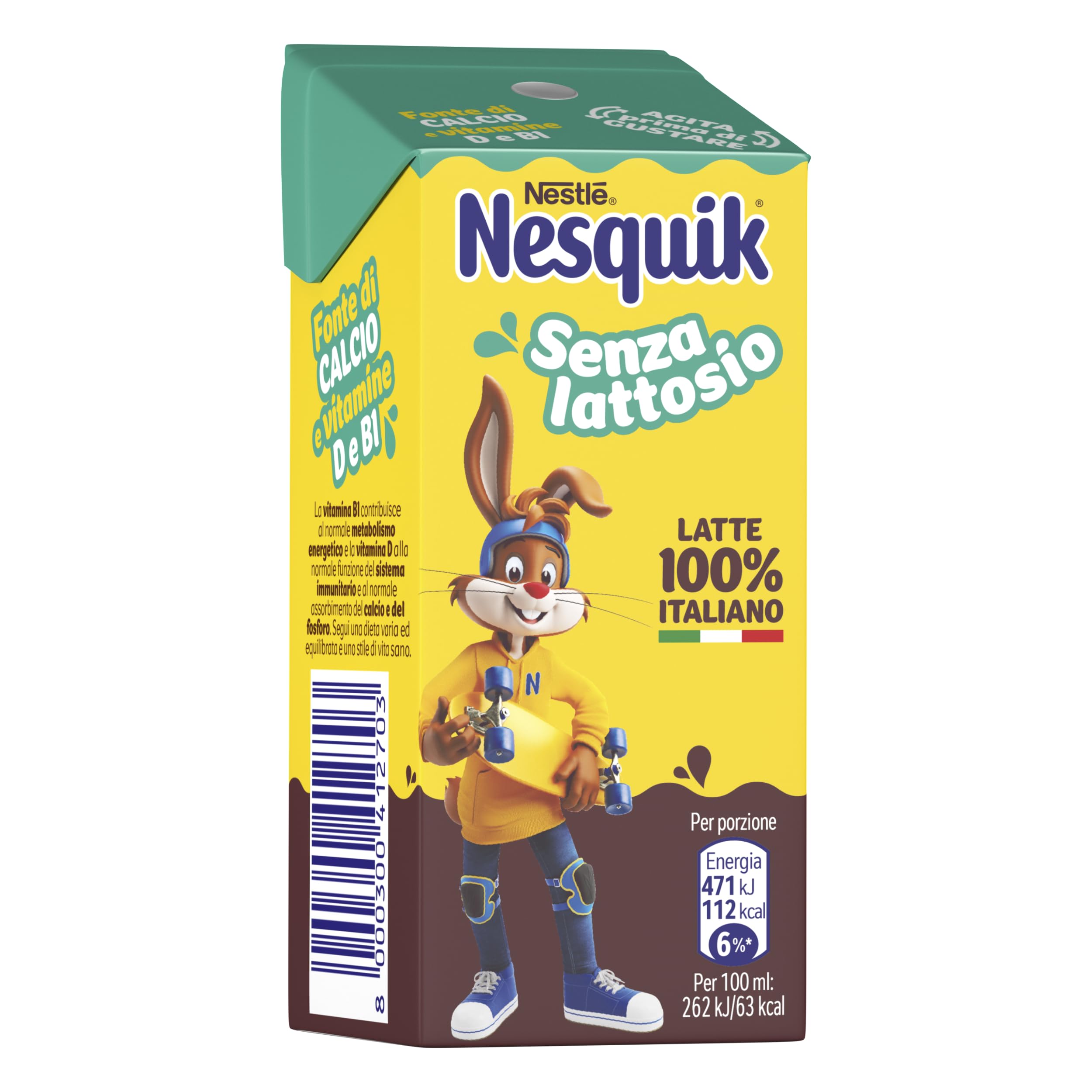 NESQUIK Pronto da Bere Senza Lattosio Latte e Cacao, 8 Confezioni da 3 Brick da 180ml (24 Brick 4,32L)