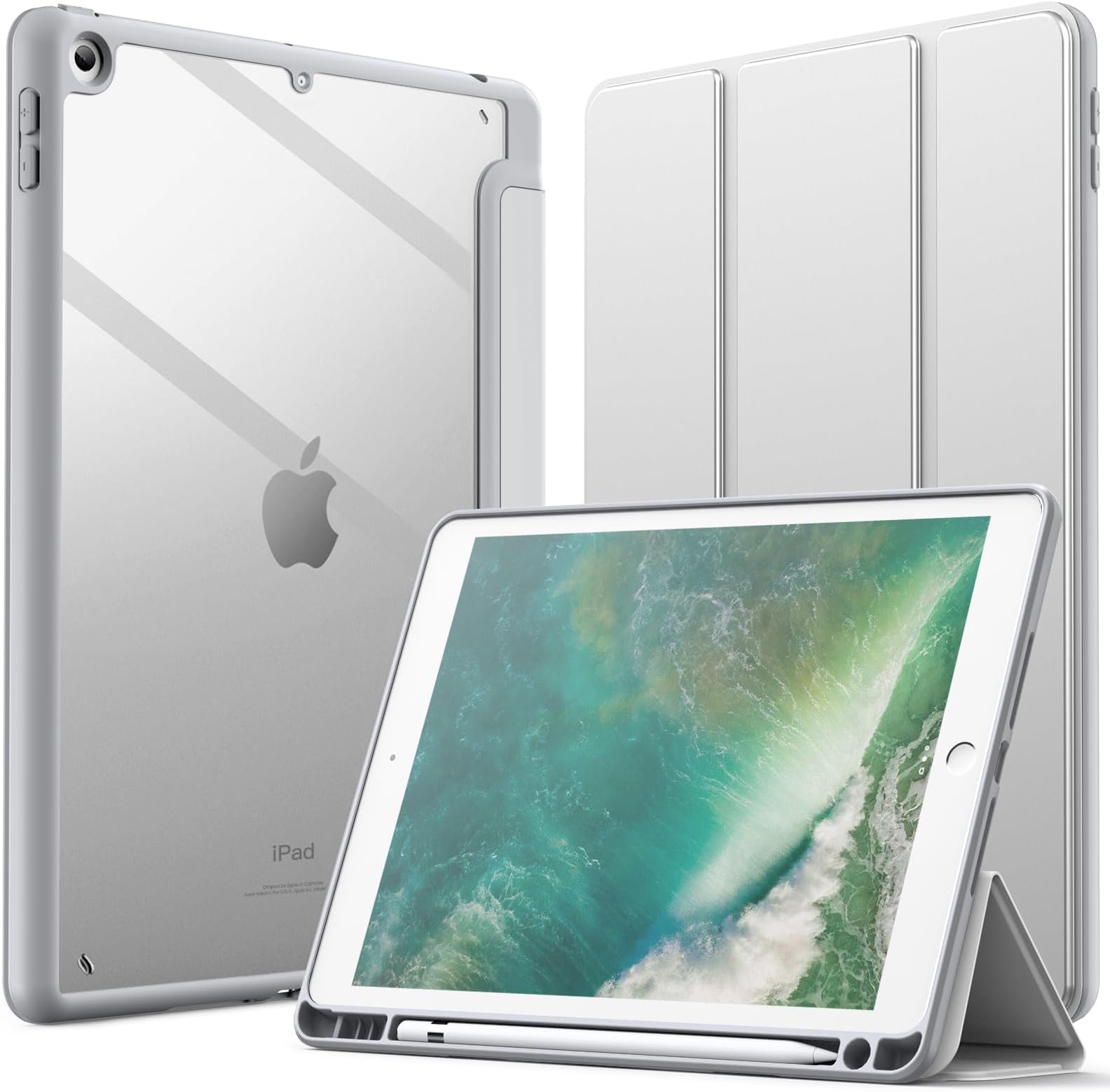 Custodia Per IPad 9.7 Inch 2018 (Gen 6)/2017 (Gen 5)/ IPad Air 2 / IPad Air, PU Leather Folio Case Portafoglio Con Silicone Interno Case E Porta Carte(Auto Wake/Sleep - Foto 3