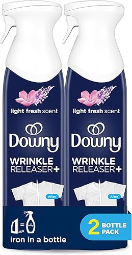 Miniatura 10 de Downy Spray liberador de arrugas, spray de tamaño de viaje + paquete de 2 de 16.9 onzas líquidas, fórmula todo en uno, elimina arrugas, estática y