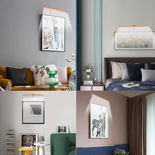 Miniatura 5 de Luz de imagen remota de 16 pulgadas con regulable y temporizador, luz de imagen recargable para pinturas, lámpara de pantalla de diana de batería