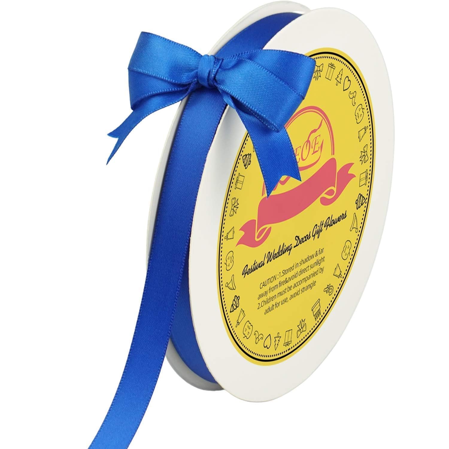 Double Face Royal Blue Satin Ribbon 1/2 inch X 50 Yards Polyester Royal Blue Ribbon for Gift Wrapping Very Suitable for Weddings Party Invitation Decorations and More