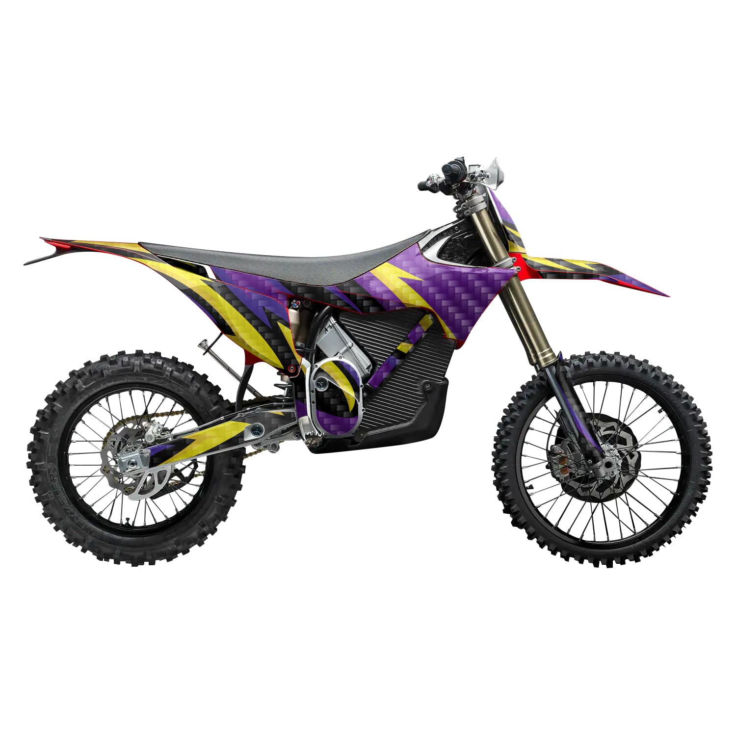 Carbon Fiber Stark Varg MX 2023-2025 Graphics Kit Wrap - Tribal Purple - Varg MX Skin - Premium 3M Vinyl Protective Wrap Decal Cover - Easy to Apply | Crafted in The USA by MightySkins
