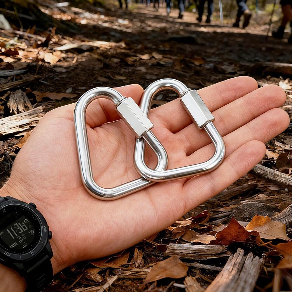 Heavy Duty pour Slackline 8-Pack Clips de Carabine Triangle, Rapides Triangulaires Connecteur de Chaîne Rapides