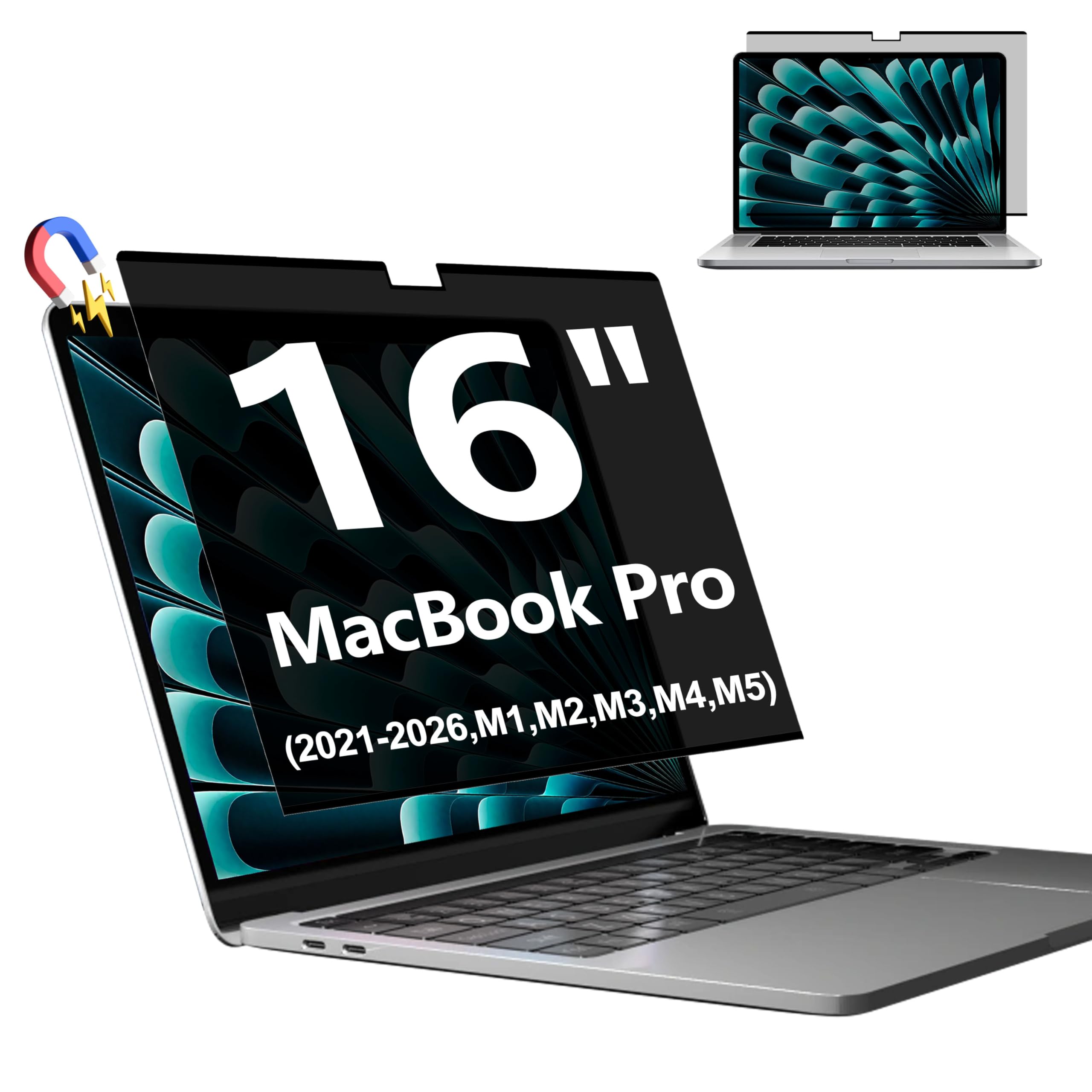 FYJRCY Magnetischer Blickschutzfolie für Macbook, Abnehmbarer Sichtschutzfolie Laptop, Sichtschutzfilter Laptops und Blendfreier Blaulicht Bildschirmschutz