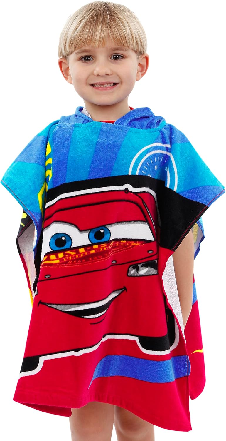 Disney Boys Poncho Cars Red One Size