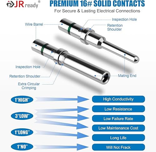 Miniatura 4 de JRready ST6313 DT Deutsch Kit de conectores 2 3 4 6 8 12 pines DT grises, tamaño 16 contactos sólidos teriminales 14-20AWG, kit de conectores de la