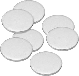 PATIKIL 23mm Steel Disc, 30Pcs Metal Stamping Blanks Tags Circle Round Metal Plate Strike DIY 304 Stainless Steel for Laser Engraving Stamping Craft Name Tag