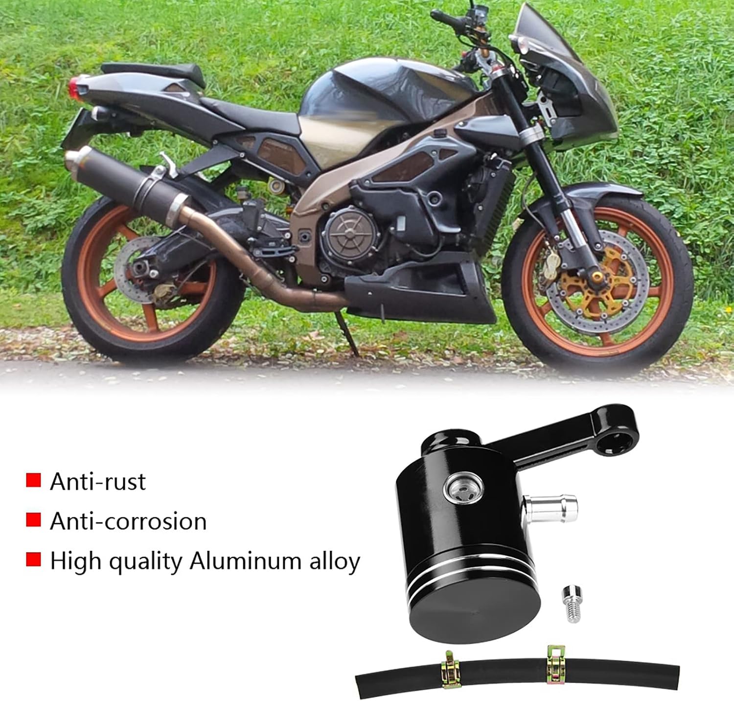 Ejoyous Brake Fluid Reservoir, Motorcycle Brake Clutch Master Cylinder Fluid Reservoir Tank Oil Cup Replacement Parts for Du and More