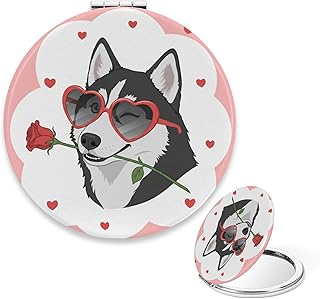 Compact Mirror for Purse, Cool Husky Pink Tra...