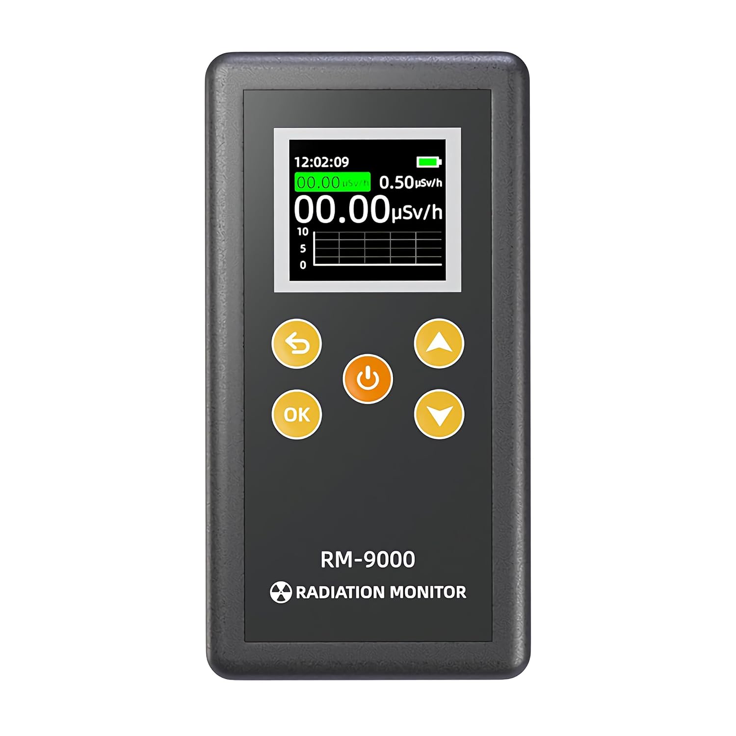 GM Geiger Counter Radiation Detector - Handheld Portable Dosimeter for XRay Gamma Beta Detection - 0.01-100μSv/h, LCD Display, Adjustable Alarm, Data Logger - Home Safety Monitoring Device
