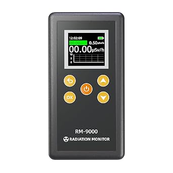 GM Geiger Counter Radiation Detector - Handheld Portable Dosimeter for XRay Gamma Beta Detection - 0.01-100Sv/h, LCD Display, Adjustable Alarm, Data Logger - Home Safety Monitoring Device