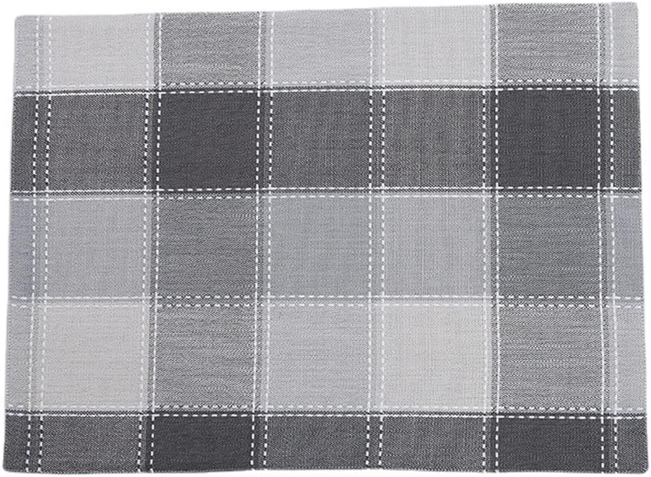 5 Pcs Kitchen Placemat Tableware Mat Kitchen Accessories Checkered Tablecloth Decorations (A) (A)