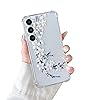 DEFBSC Soft Case Compatible with Samsung Galaxy S24 Ultra, Clear Floral Flower Pattern Print Design for Women Girls Flexible Shockproof TPU Bumper Protective Phone Case - Purple Peony