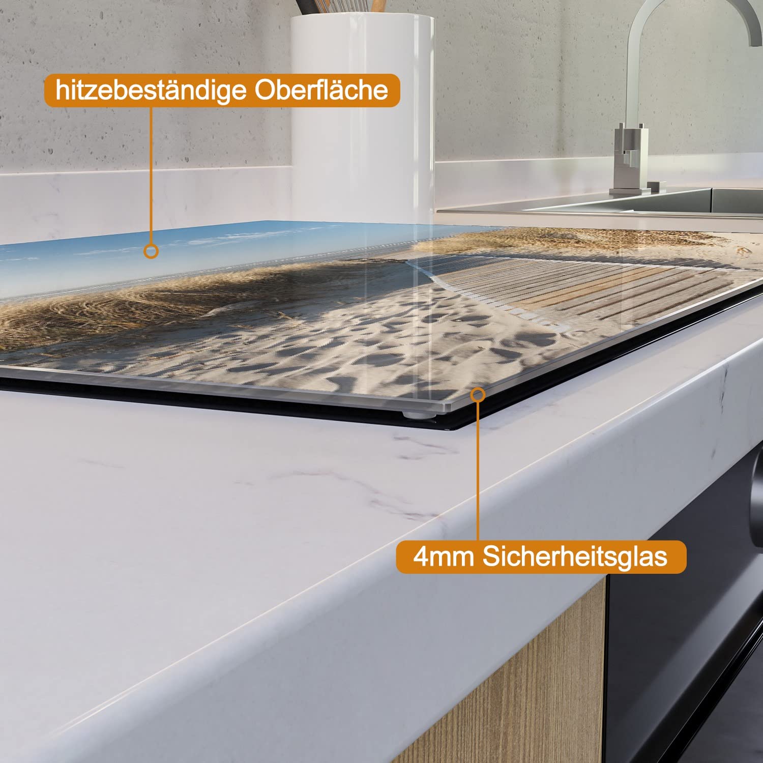 Herdabdeckplatte/Spritzschutz Aus Glas, 1-teilig, 6 Produktbild-Vorschau 2