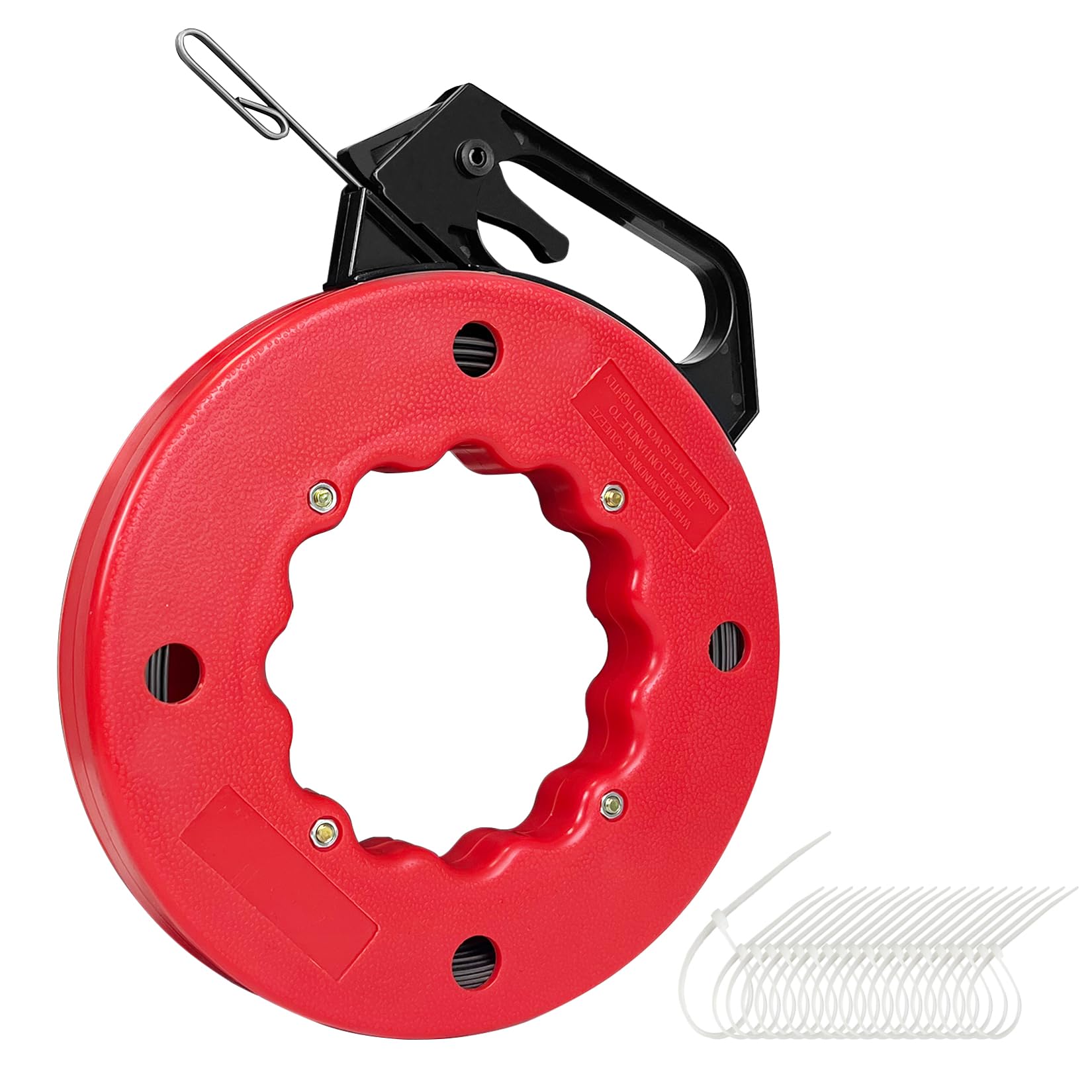 YIYITOOLS 50FT Fish Tape Wire Puller,Heavy-Duty Wire Fishing Tool,1/8 Carbon Steel Tape,Durable ABS&PP Casing,Self-Locking Design,Easy-Grip Handle,Flexible Wire Puller for Conduit,Walls&Ceilings