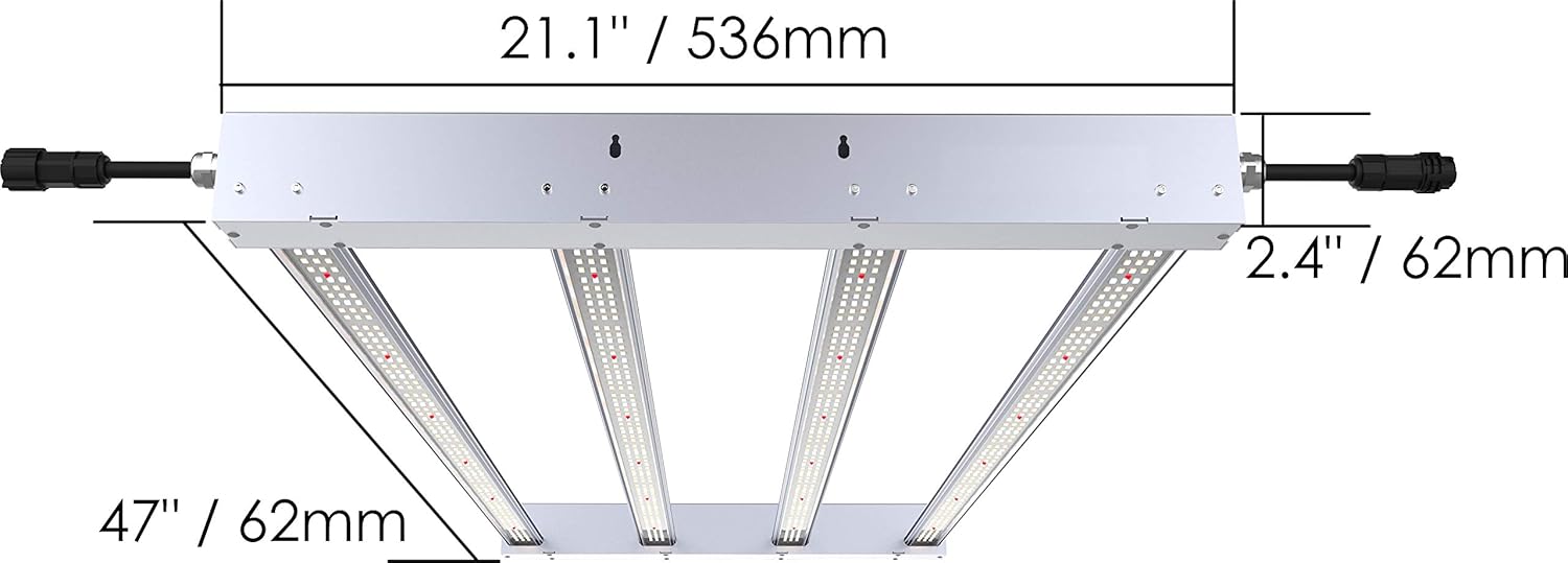 High Output TotalGrow Mult-HI 4-bar, 320W Full Spectrum LED Grow Light Fixture with Cord