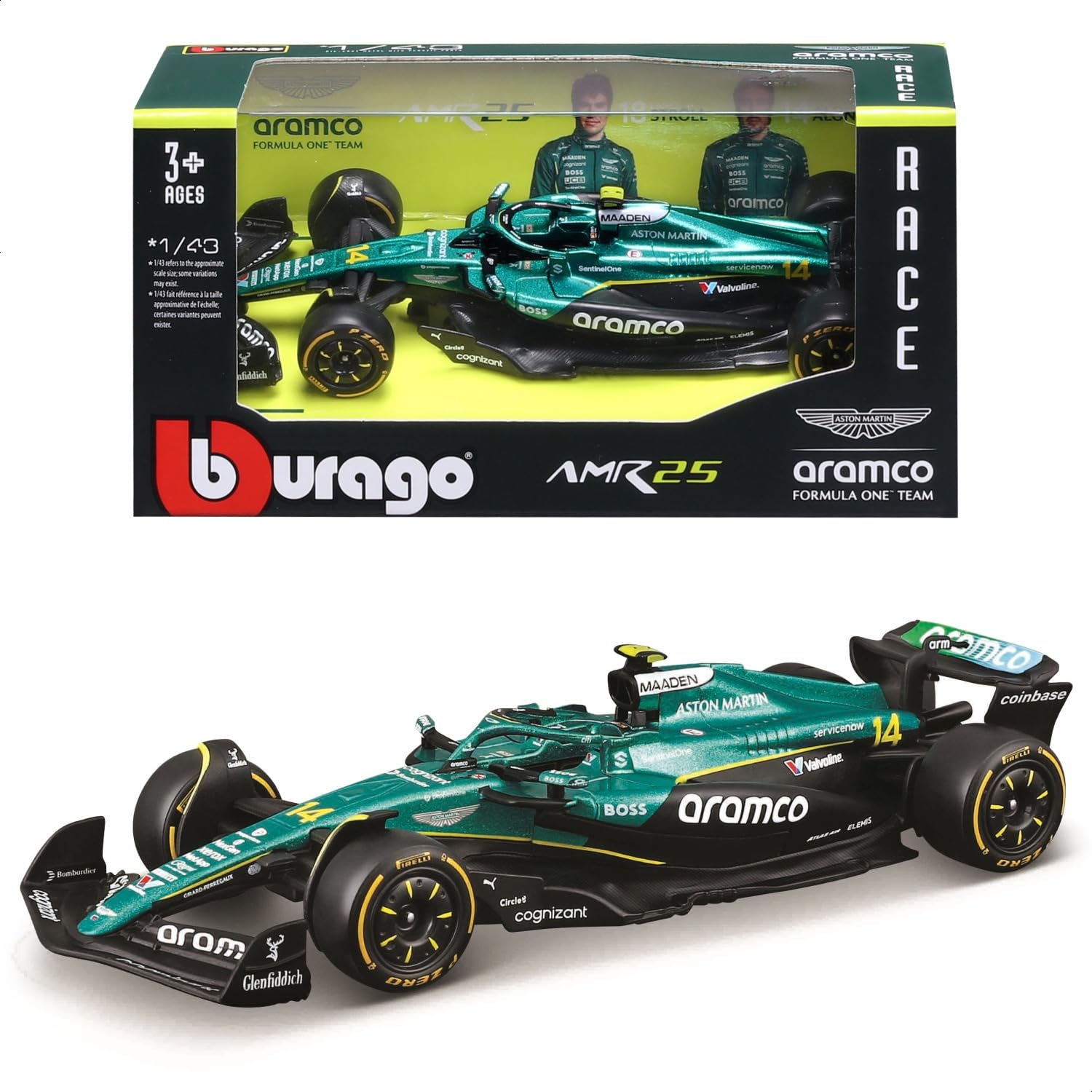Amazon | Bburago 2025年モデル 1/43 F1 アストンマーティン・アラムコ
